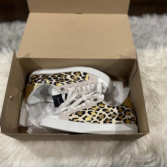BRAND NEW Zadig & Voltaire Gold Cheetah Sneakers - Picture 2 of 5